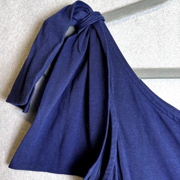 Lilly Pulitzer Navy Blue Preppy Summer Ruffle Bow Tie Cotton Shirt Size XS NWOT - Picture 4 of 8